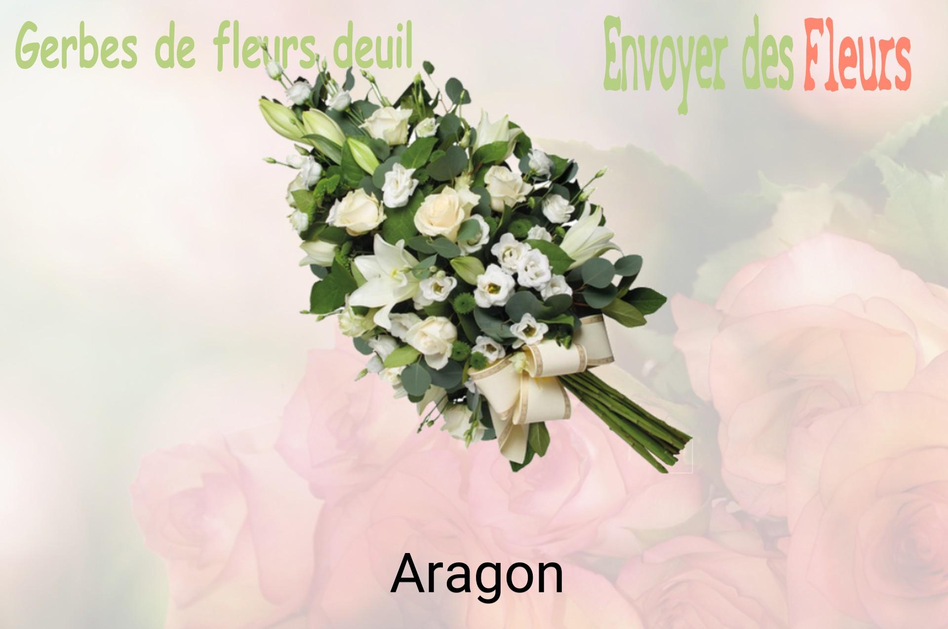 Gerbe de fleurs de deuil livrée à Aragon